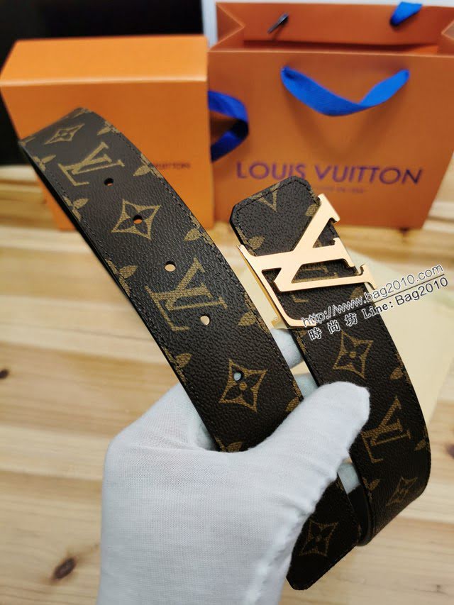 LV新款男士皮帶 路易威登Initiales搭扣雙面腰帶  jjp1711